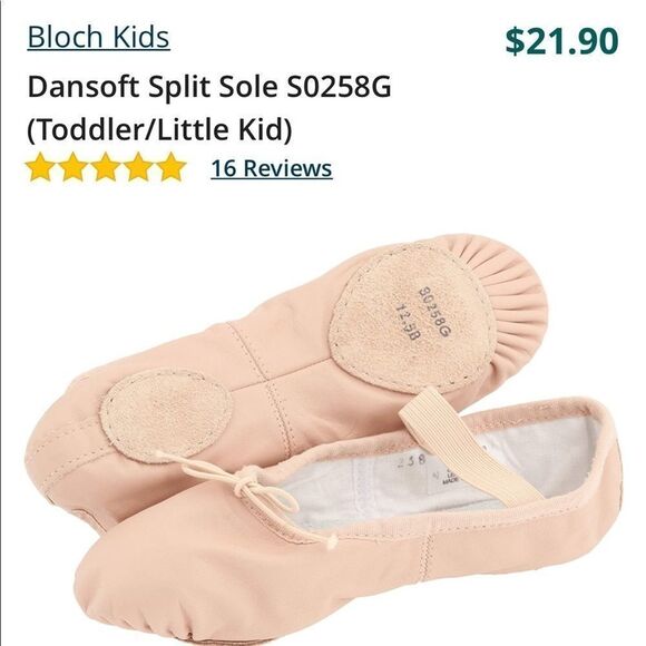 NWOT TODDLER Bloch Kids Dansoft Split Sole - Picture 1 of 5